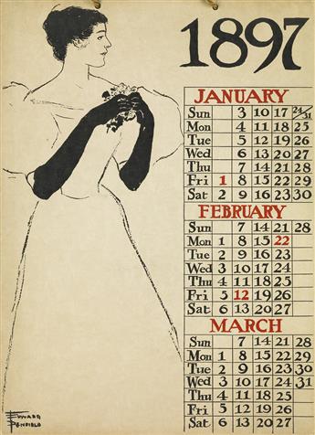 EDWARD PENFIELD (1866-1925). POSTER CALENDAR 1897. Complete calendar. 1896. 14x10 inches, 36x26 cm. R.H. Russell & Son, New York.